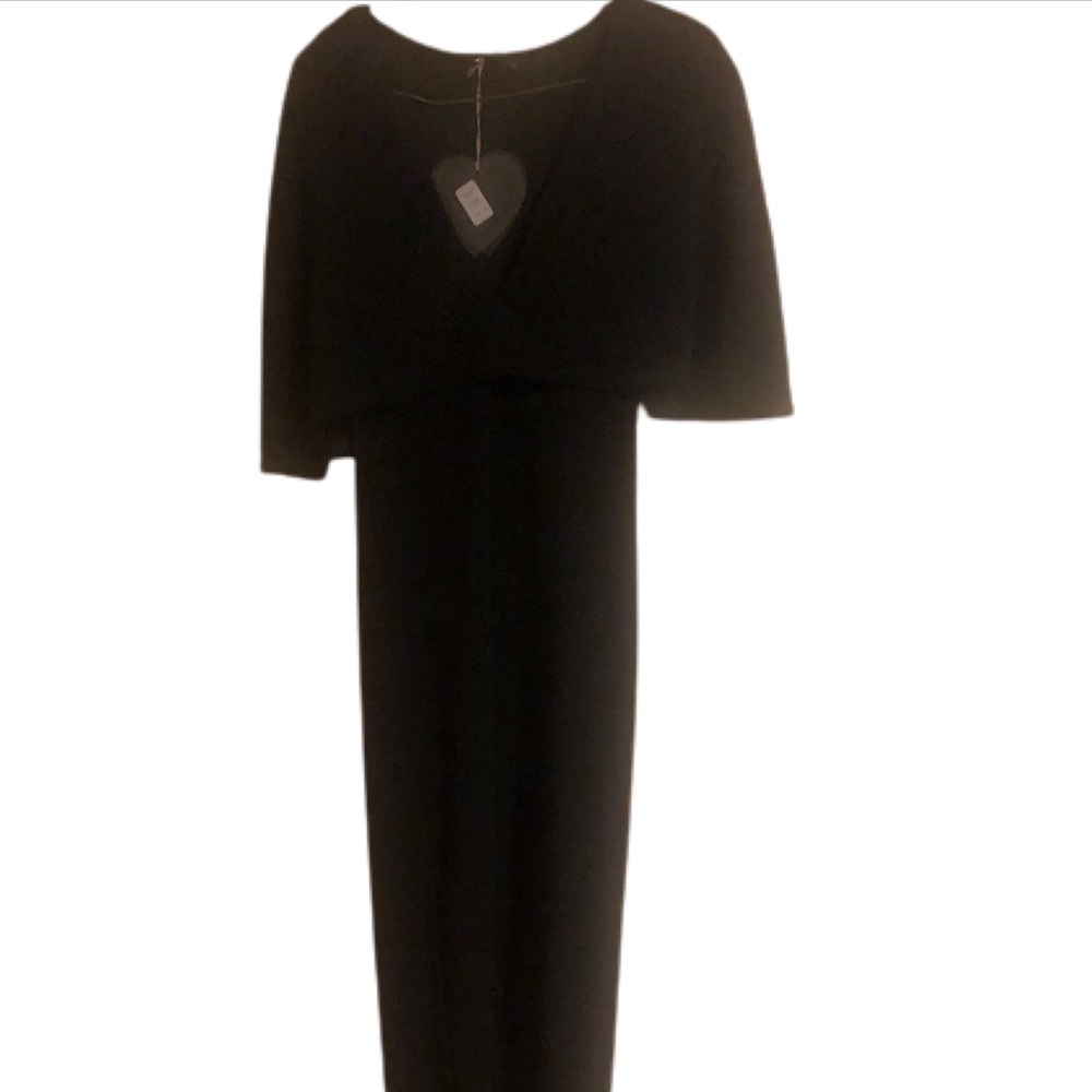 Nwt black long dress with short bat sleeves